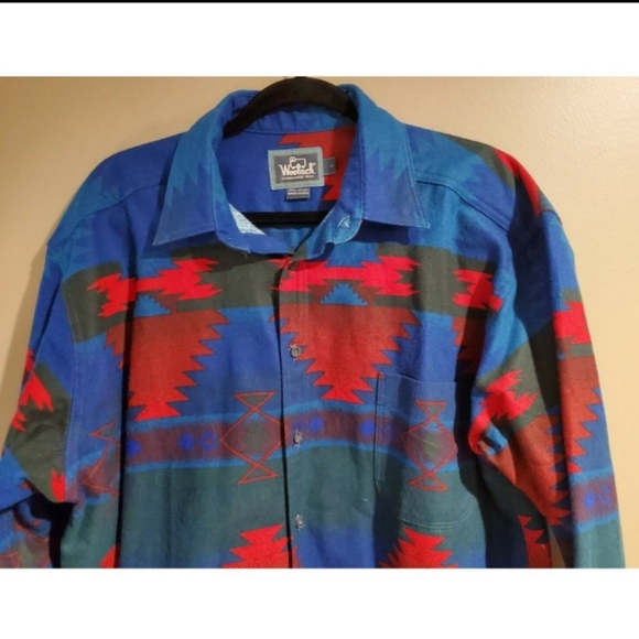 🆕Woolrich | VINTAGE deadstock Aztec Western Print Ranch Wear Shirt Size Medium - Picture 3 of 14